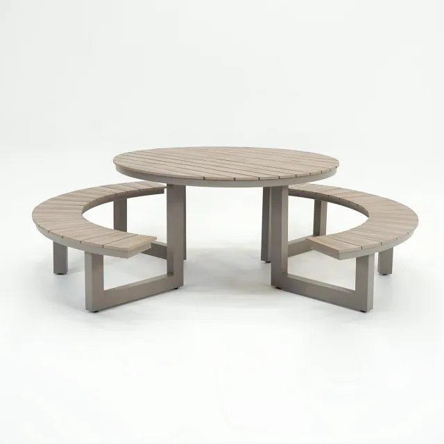 VITA Massa ronde picknicktafel taupe