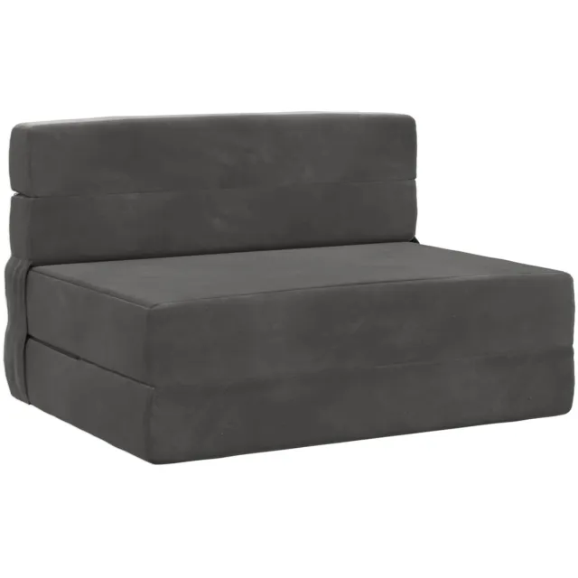 vidaXL Vouwbare - Sofa - Bed - Donkergrijs - 100 - x - 80 - x - 60 - cm - Stof