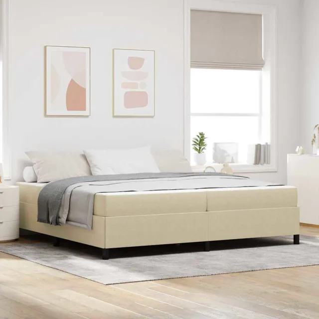 vidaXL Bedframe met matras Lichtgroen Grijs 200 x 200 cm Stof