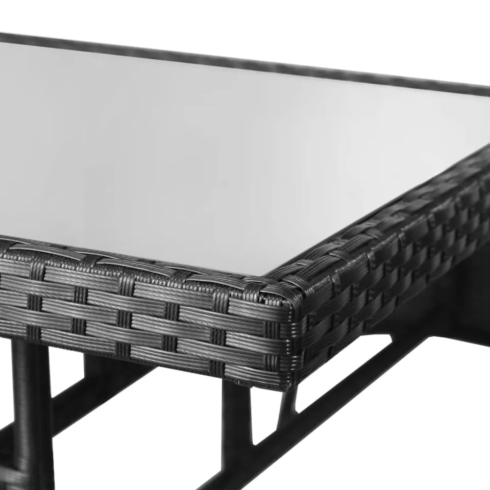 vidaXL Tuintafel 80x80x74 cm poly rattan zwart, foto 4