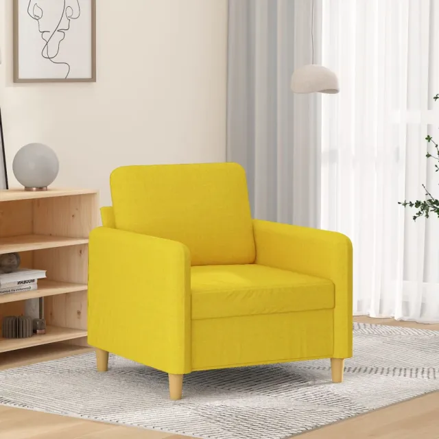 vidaXL Fauteuil 60 cm stof lichtgeel