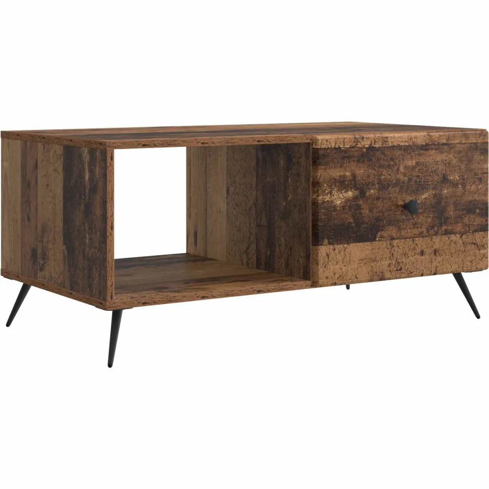 vidaXL Salontafel Oud hout 90 x 50 x 40 cm Bewerkt hout Bruin