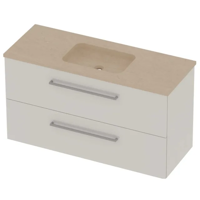 Basic-Line Rocky 46 Badmeubelset Hardsteen 120x46x62 cm R46SSDHW1200 Ice White Sand Stone Beige