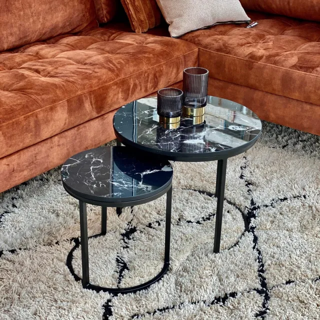 Reefs Interior Salontafel Set Amyra - Marmer Zwart