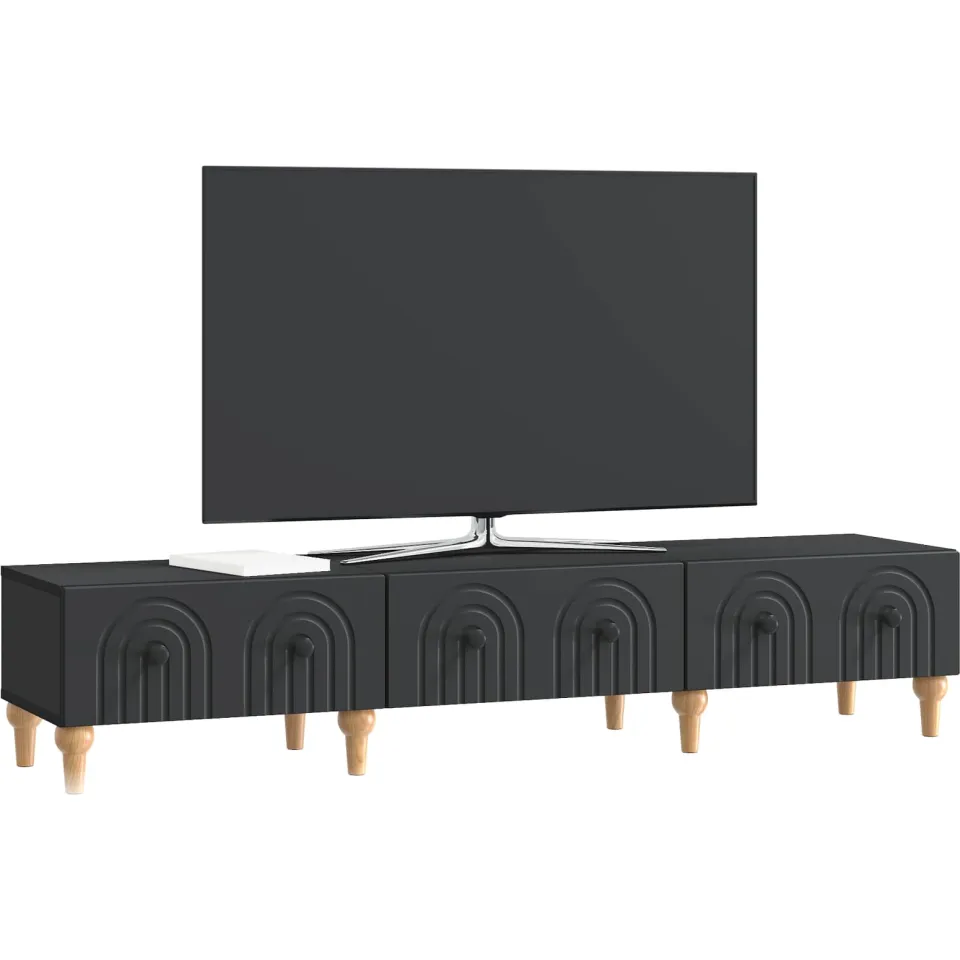 vidaXL TV-kast met lade Zwart 147 x 34,5 x 30 cm Bewerkt hout