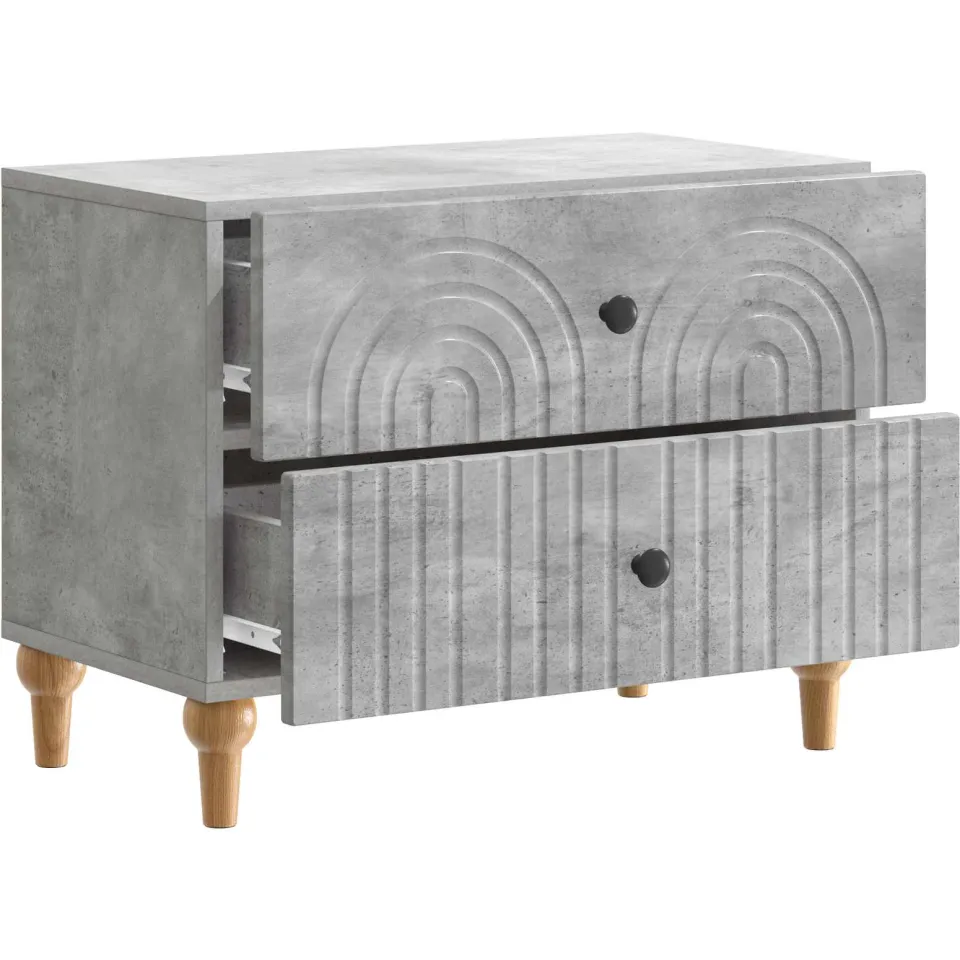 vidaXL Nachtkastje met lade Betongrijs 62 x 34,5 x 48 cm Bewerkt hout grijs, foto 3