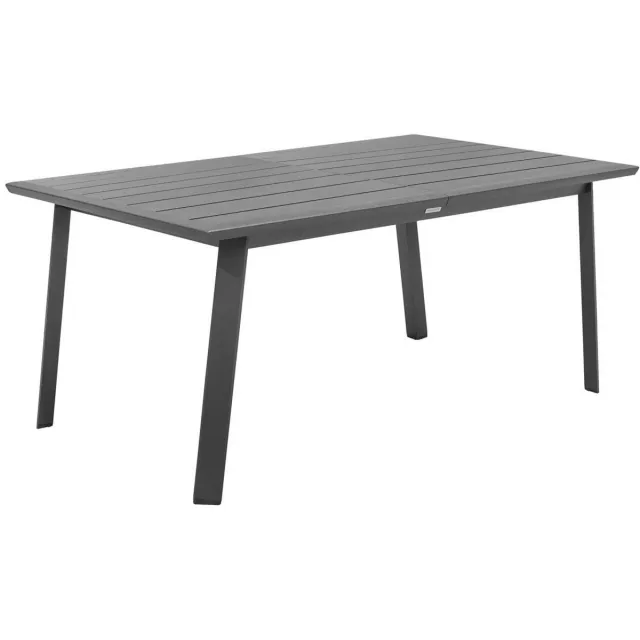 Hespéride Uitschuifbare tuintafel voor 10 personen van aluminium met houteffect PAVANE Gris graphite