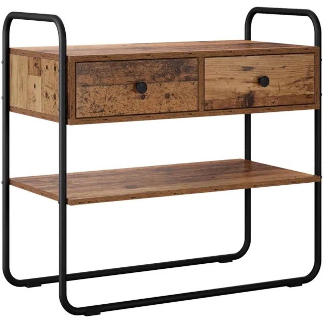 vidaXL Consoletafel - Oud - hout - 100 - x - 40 - x - 75 - cm - Bewerkt - hout Oud hout