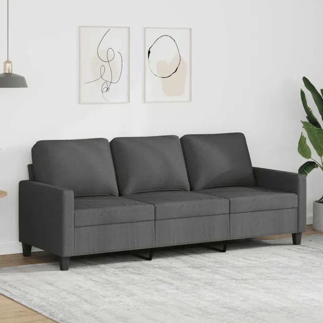 vidaXL Driezitsbank 180 cm stof donkergrijs