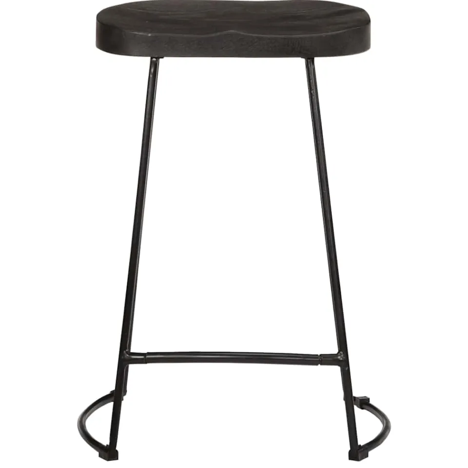 vidaXL Barkrukken 2 st zwart 45x40x62 cm massief mangohout, foto 2