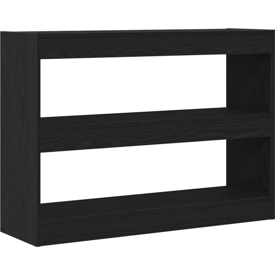 vidaXL Boekenkast 2-laags 100 x 30 x 72 cm Bewerkt hout Zwart Eiken