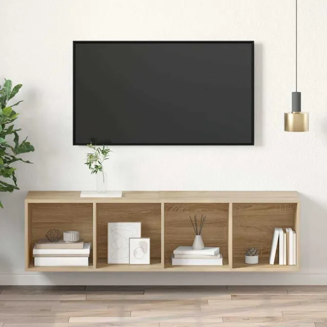 vidaXL Tv-wandmeubel 37x37x142,5 cm bewerkt hout sonoma eikenkleurig Bruin