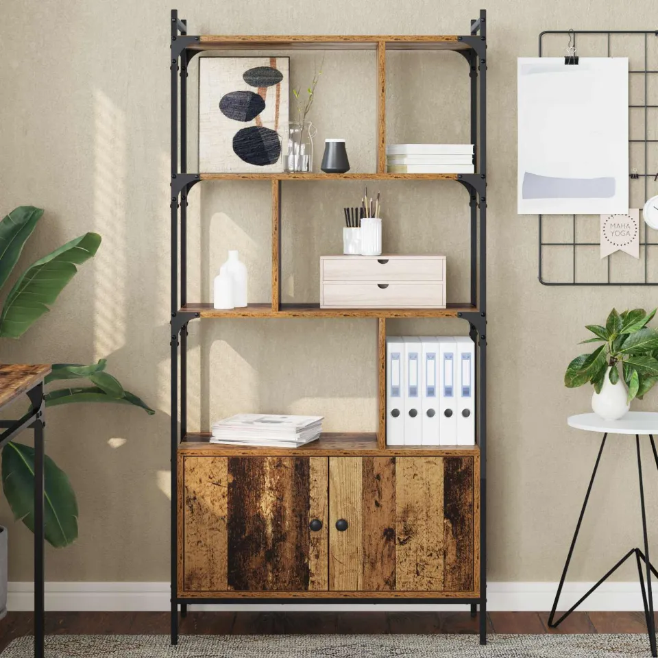 vidaXL Boekenkast 6-laags 76,5 x 30 x 154,5 cm Bewerkt hout bruin, foto 3