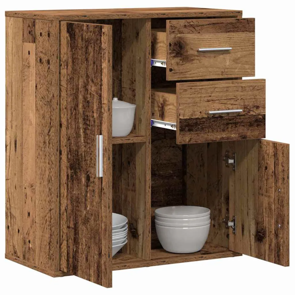 vidaXL Dressoir Oudhout 60 x 31 x 70 cm Bewerkt hout Bruin