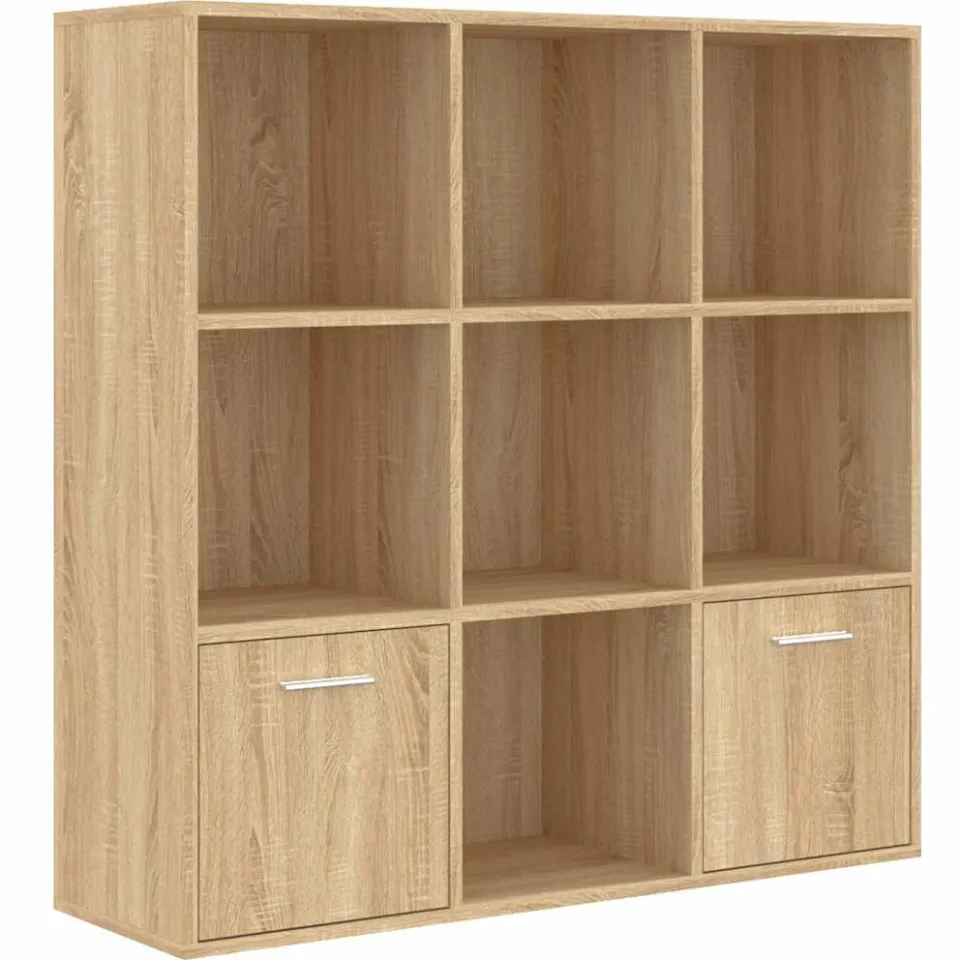 vidaXL Boekenkast 98x30x98 cm bewerkt hout sonoma eikenkleurig Bruin