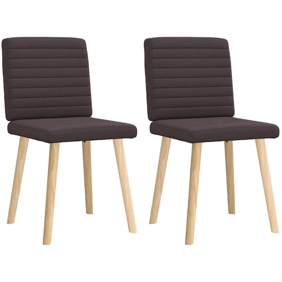 vidaXL Eetkamerstoelen 2 st stof donkerbruin bruin, foto 3