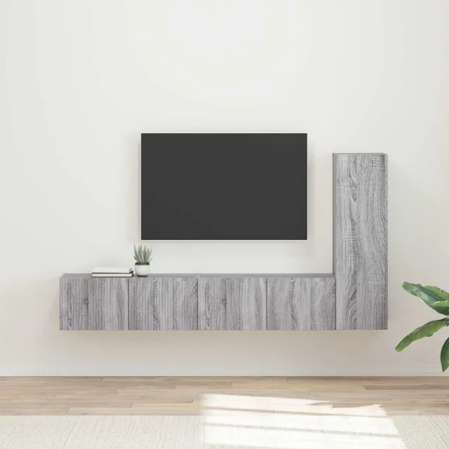 vidaXL Tv-meubelset 3 st Grijs Sonoma Bewerkt hout