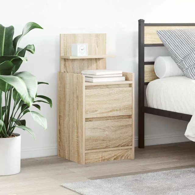 vidaXL Nachtkastje met 2 lades 38x34x80 cm sonoma eikenkleurig, foto 2
