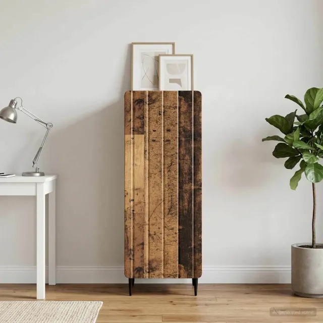 vidaXL Dressoir Oud hout 34,5 x 33 x 92 cm Bewerkt hout bruin, foto 2