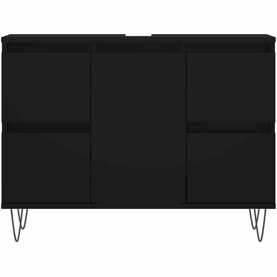 vidaXL Badkamerkast 80x33x60 cm bewerkt hout zwart