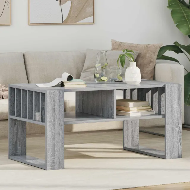vidaXL Salontafel Grijs Sonoma 92 x 49,5 x 45 cm Bewerkt hout, foto 2