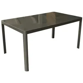 Macari Tuintafel - Aluminium Frame - Glazen Blad - 150x90x75cm grijs, foto 5