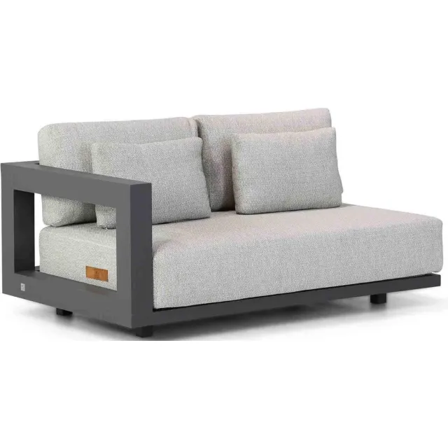 4 Seasons Outdoor Metropolitan 2.5 seater bench right arm with 5 cushions Bruin