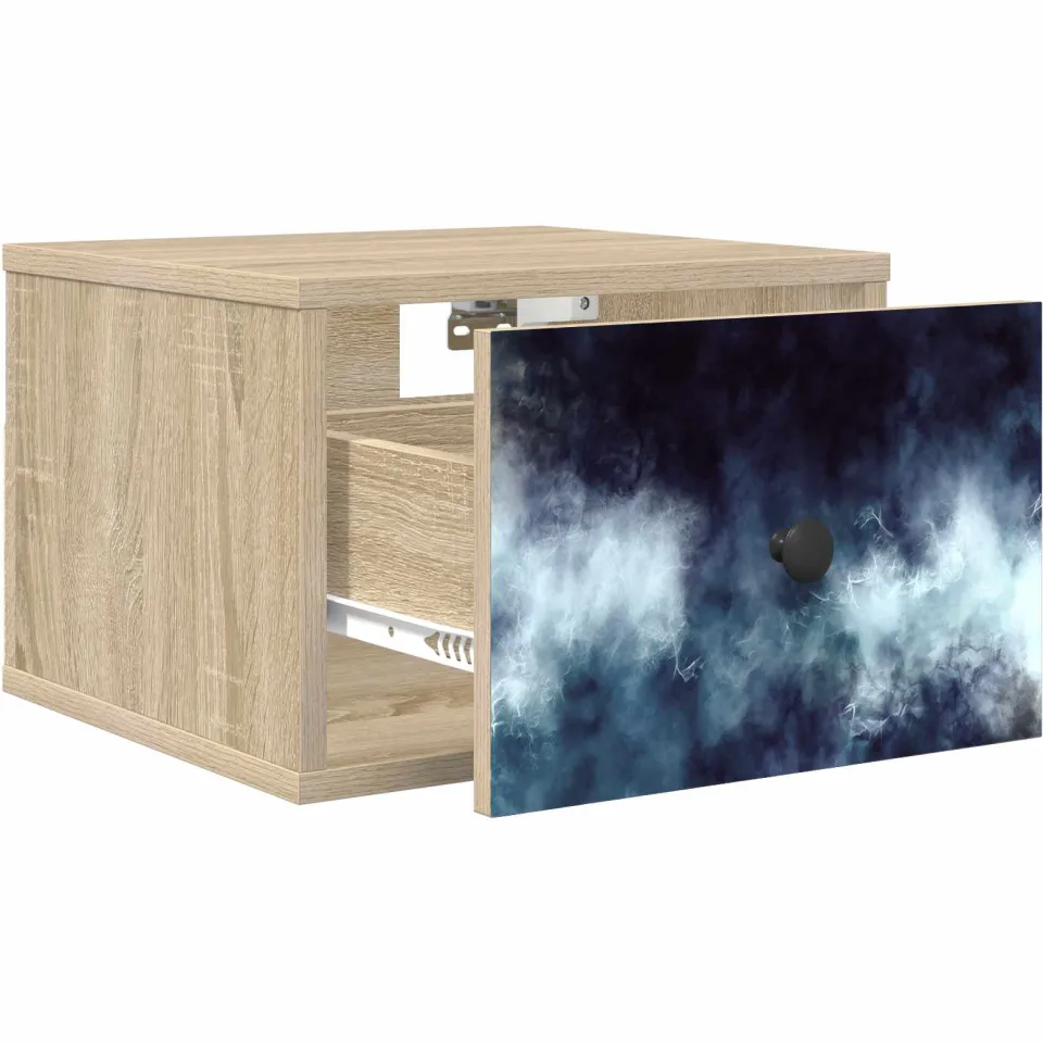 vidaXL Wandkastje RAALTE Sonoma Eiken 36 x 33 x 25 cm Bewerkt hout Bruin
