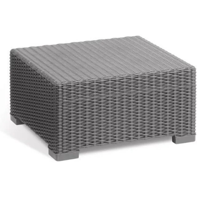 Allibert California Tuintafel - 68 x 68 x 35 cm – Kunststof Bijzettafel – Weerbestendig – UV-Bestendig – Lichtgrijs – Voor Tuin, Balkon of Terras – Eenvoudig Schoon te Maken