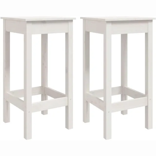 KUTYWEXFM Barstoelen set van 2 wit 40x40x78 cm massief hout grenen