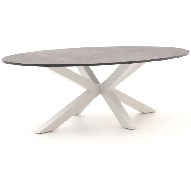 Bellagio tuinmeubelen Bellagio Induno Ellips dining tuintafel 280x130cm Wit