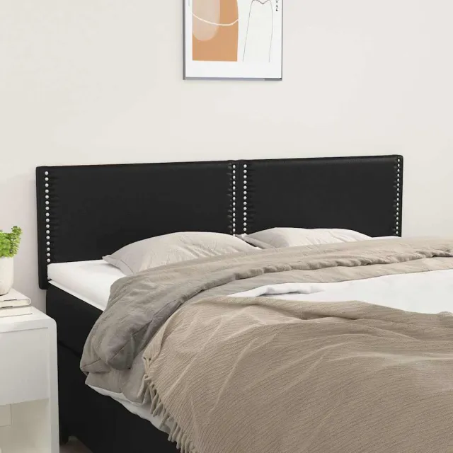 vidaXL Hoofdborden 144x5x78/88 cm kunstleer zwart