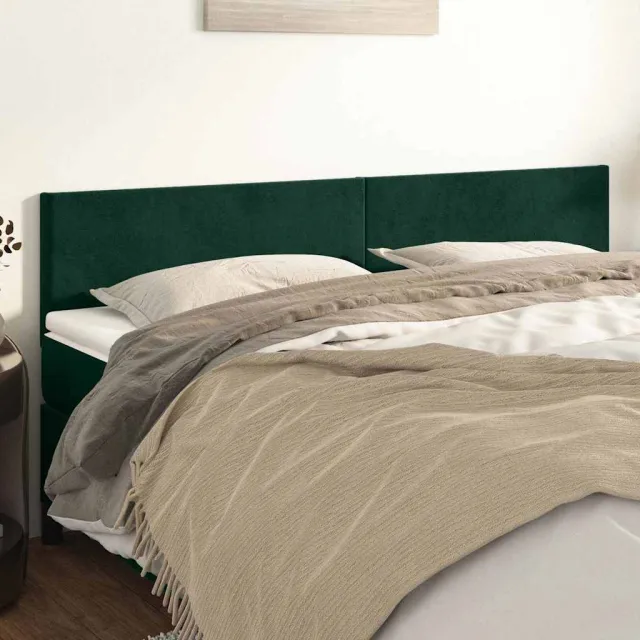 vidaXL Hoofdborden 200x5x78/88 cm fluweel donkergroen groen