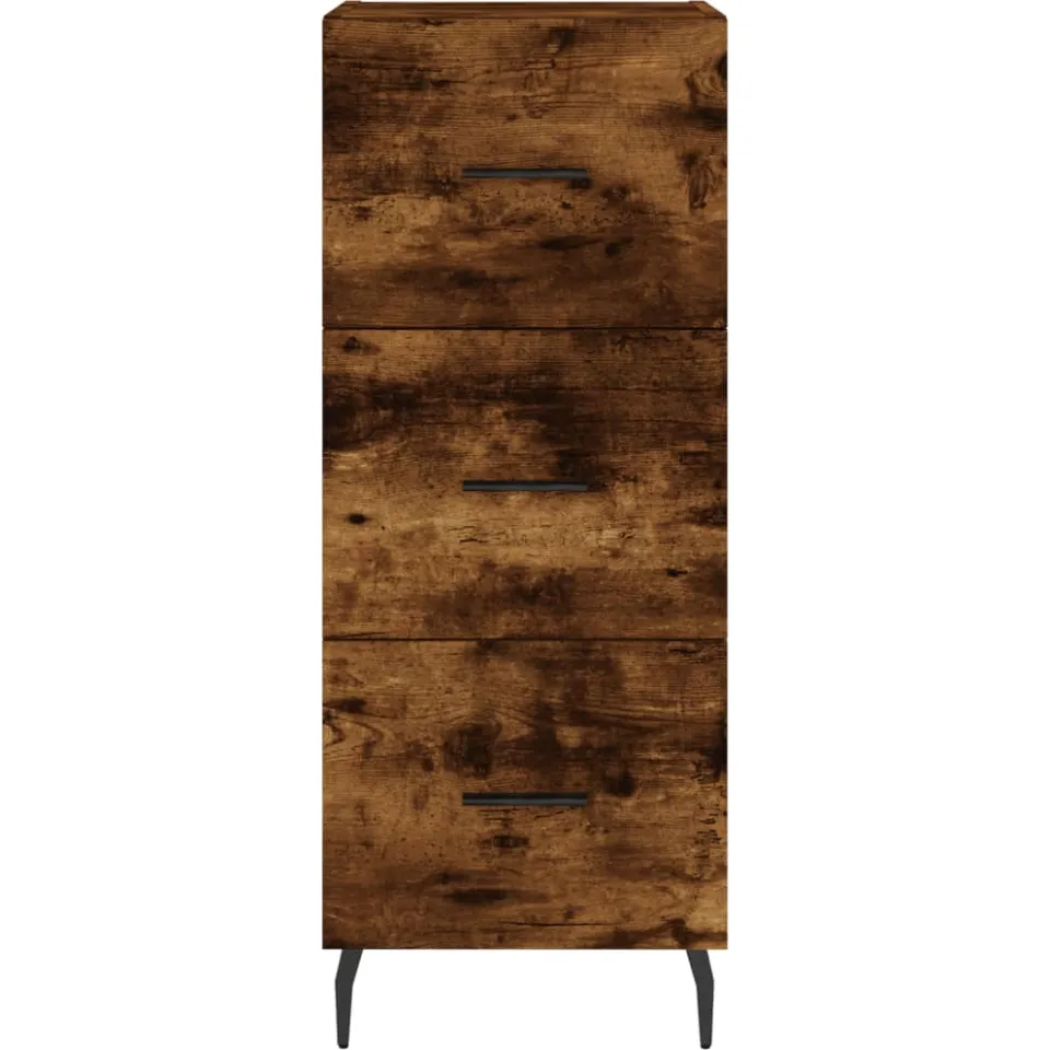 vidaXL Dressoir 34,5x34x90 cm bewerkt hout gerookt eiken, foto 4