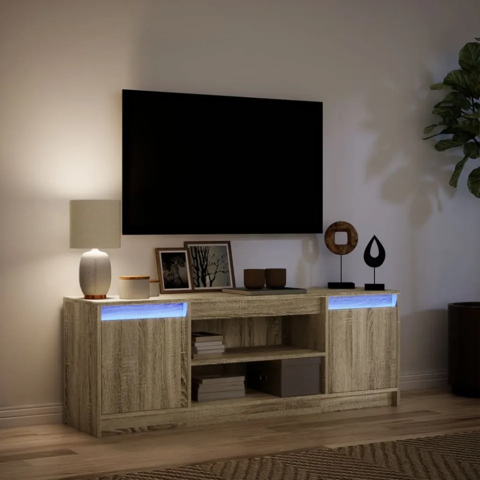 vidaXL Tv-meubel met LED 139,5x34x50 cm bewerkt hout sonoma eikenkleur, foto 4