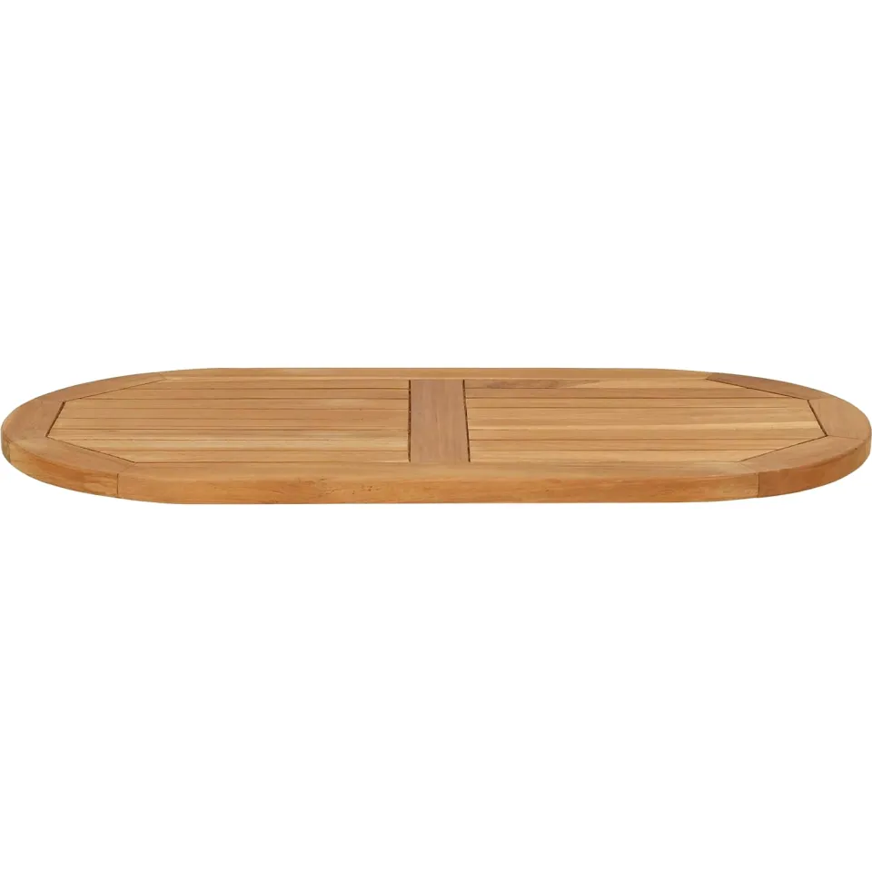vidaXL Tafelblad 80 x 40 x 2,5 cm Ovaal Massief Teakhout Naturel Bruin