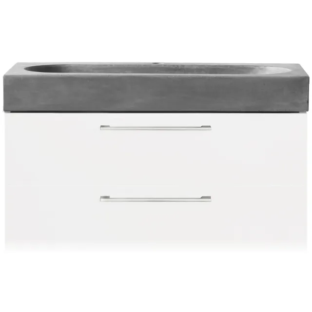 Differnz Badkamermeubelset Differnz Somero Met Beton Wastafel 80 cm Hoogglans Wit
