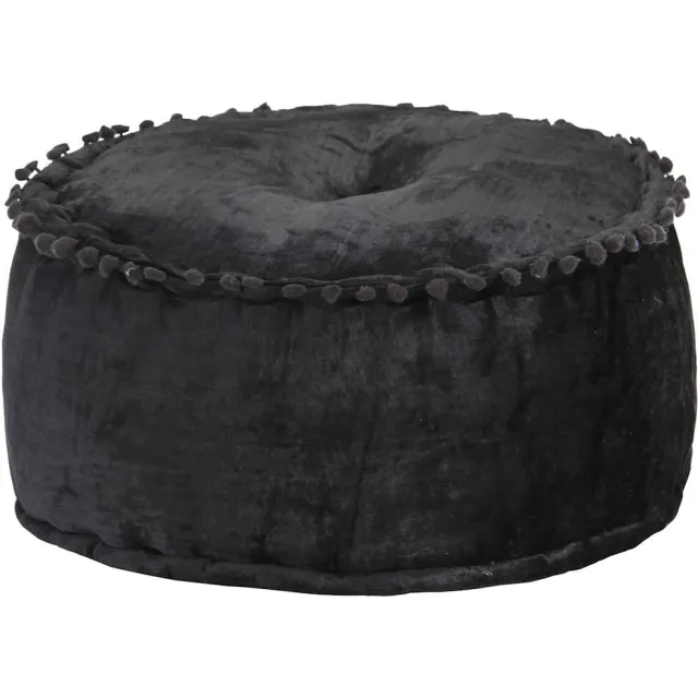 vidaXL Poef rond 40x20 cm fluweel antraciet