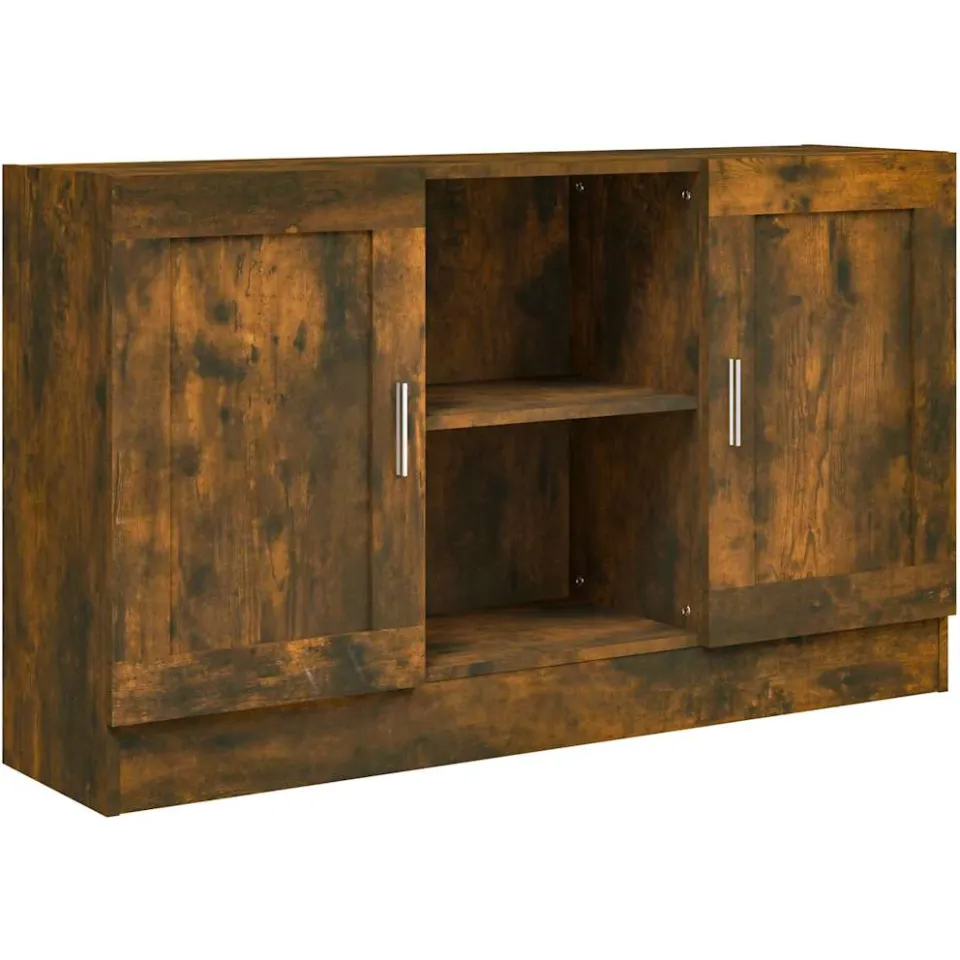 vidaXL Dressoir 120x30,5x70 cm bewerkt hout gerookt eikenkleurig Bruin