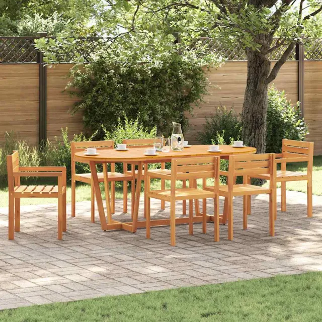vidaXL 7-delige tuinset van massief acaciahout Bruin
