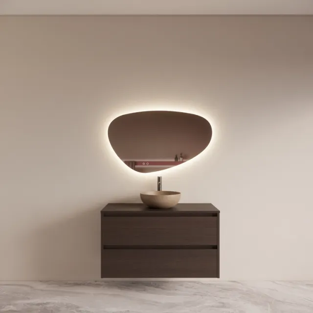 Boss & Wessing Badmeubelset BWS Riga Met Topplaat 100 cm Bruin Eiken