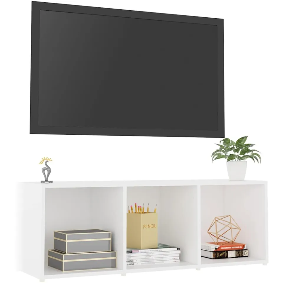 vidaXL Tv-meubel 107x35x37 cm bewerkt hout wit, foto 3