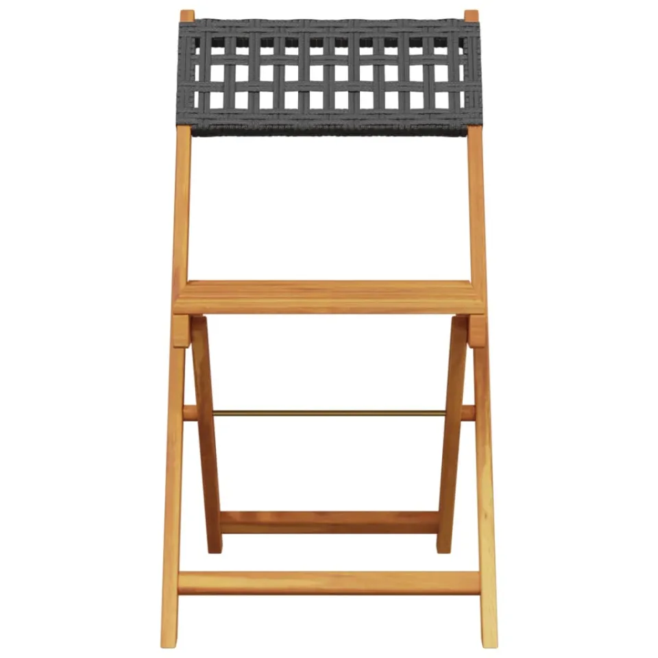vidaXL 5-delige Tuinset poly rattan en massief hout zwart, foto 4