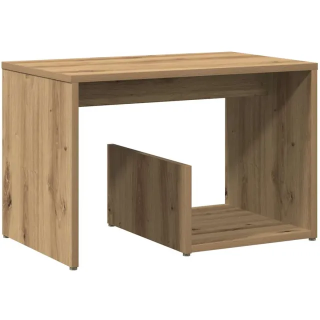 vidaXL Bijzettafel - 59x36x38 - cm - bewerkt - hout - artisanaal - eikenkleurig artisan eiken