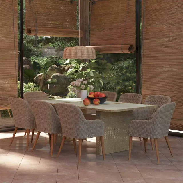 vidaXL 9-delige Tuinset poly rattan bruin, foto 2