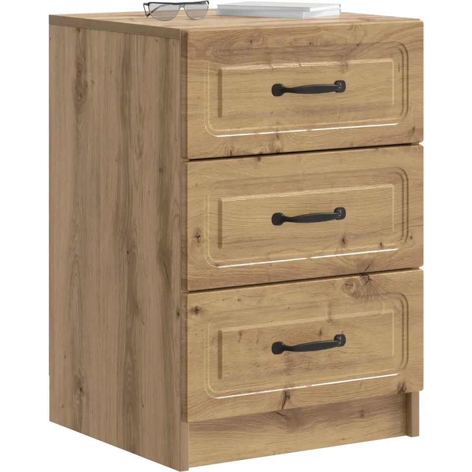 vidaXL Nachtkastje Artisanaal eiken 43 x 41 x 63,5 cm Bewerkt hout Bruin