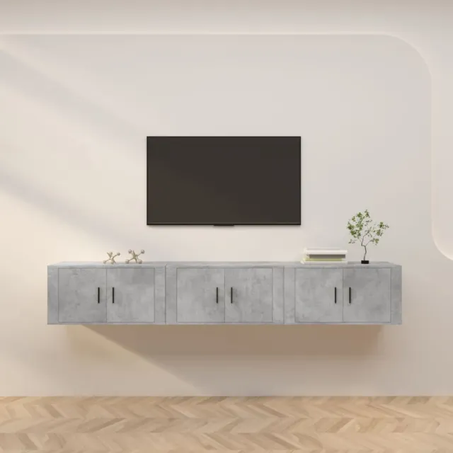 vidaXL Tv-wandmeubels 3 st 80x34,5x40 cm betongrijs