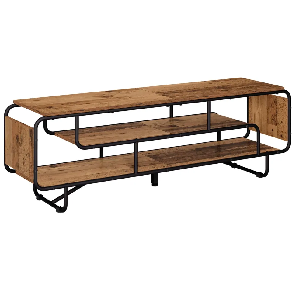 vidaXL TV-standaard 140 x 36 x 45 cm Oud hout Bewerkt hout bruin, foto 3