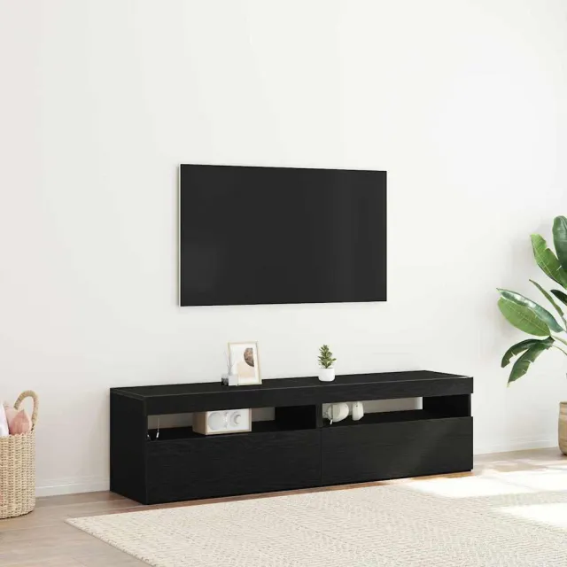 vidaXL TV-kast 2 st Zwart Eiken Bewerkt hout, foto 2