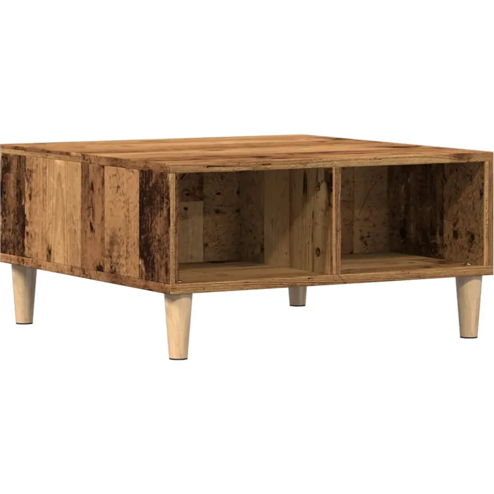 vidaXL Salontafel 60x60x30 cm bewerkt hout oud houtkleurig bruin, foto 3